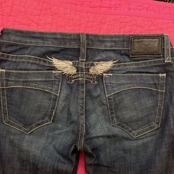 Robin's Jean Dark Blue Denim with Silver Button, size 29 - Picture 6 of 10